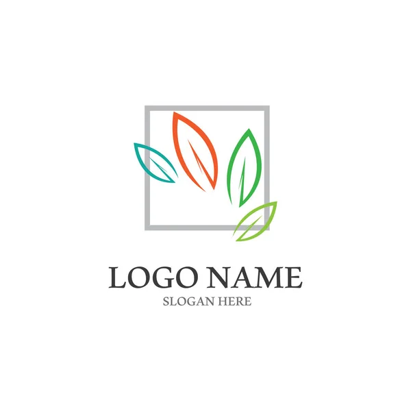Diseño Del Logotipo Del Vector Hoja Árbol Concepto Ecológico — Archivo Imágenes Vectoriales