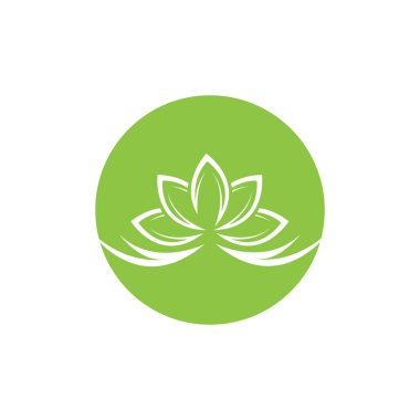 Nilüfer çiçeği tasarım logosunun vektör çizimi