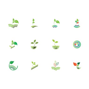 Yeşil bitki çiftliği vektör logosu kavramının doğası