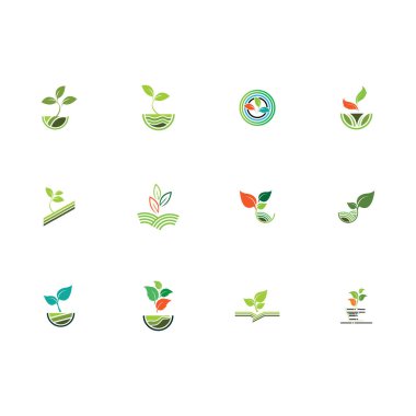 Yeşil bitki çiftliği vektör logosu kavramının doğası