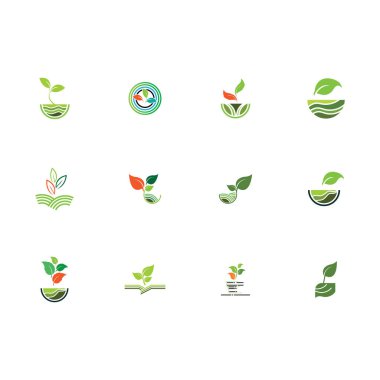 Yeşil bitki çiftliği vektör logosu kavramının doğası