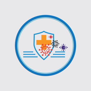 Virüs koruma logosu ve sembol çizimi tasarımı
