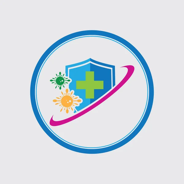 Дизайн Логотипа Защиты Вирусов Символов — стоковый вектор
