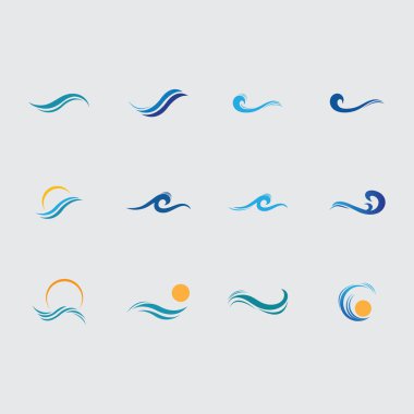 Su dalgası simge vektörü