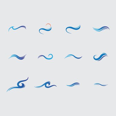 Su dalgası simge vektörü