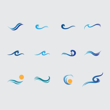 Su dalgası simge vektörü