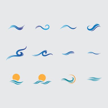 Su dalgası simge vektörü