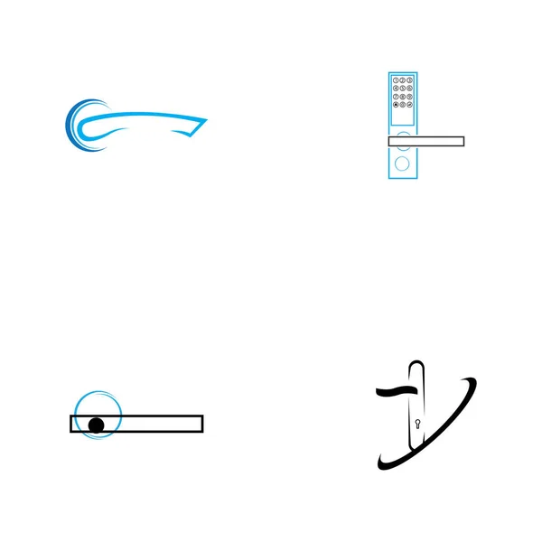 ドアハンドルベクトルロゴとシンボルデザインのセット — ストックベクタ