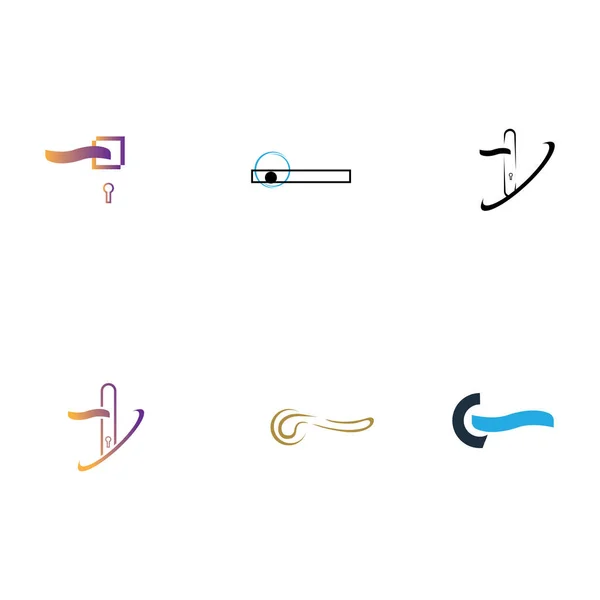 Set Logo Vettoriale Maniglia Porta Design Simbolo — Vettoriale Stock
