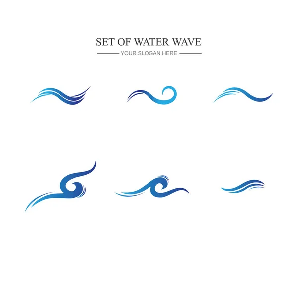 stock vector set of Water wave icon vector illustration design logo