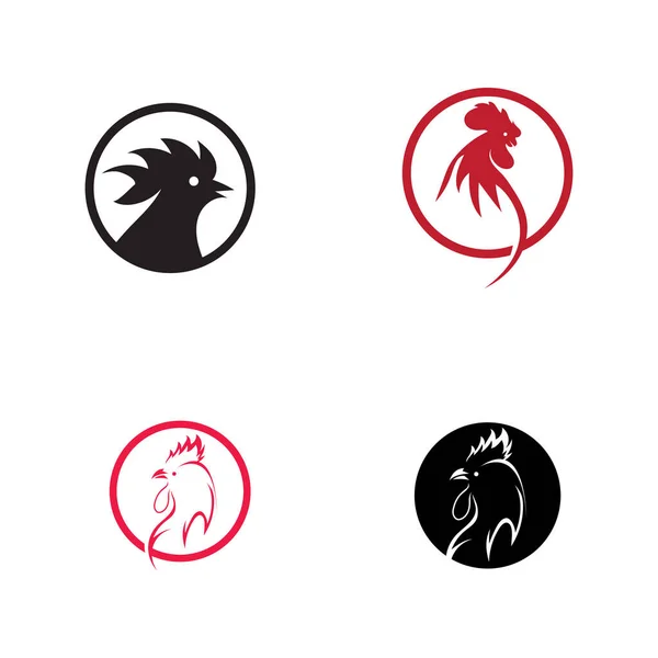 Set Vettoriale Gallo Logo Immagini Illustrazione Design — Vettoriale Stock