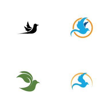 Kuş logosu resim tasarımı seti