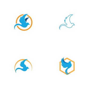 Kuş logosu resim tasarımı seti