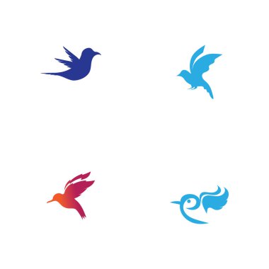 Kuş logosu resim tasarımı seti