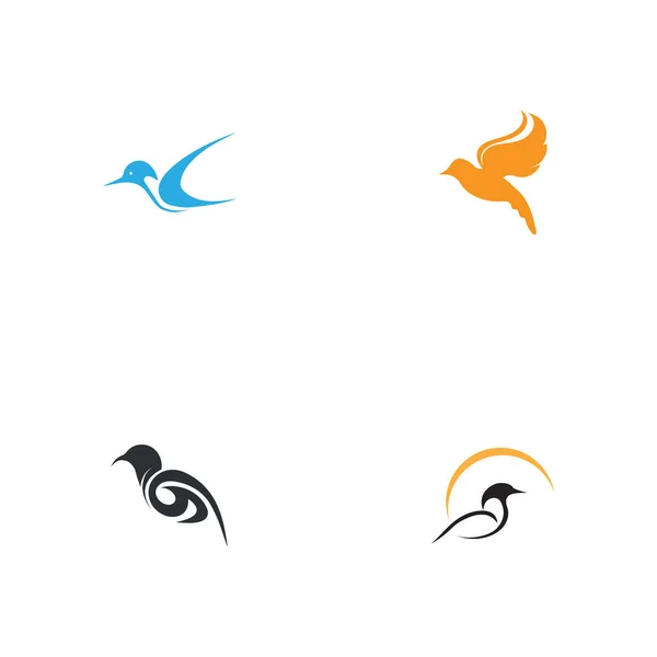 Set Bird Logo Immagini Illustrazione Design — Vettoriale Stock