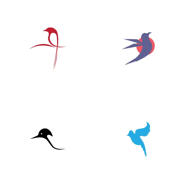 Conjunto Imágenes Logotipo Pájaro Diseño Ilustración — Archivo Imágenes Vectoriales