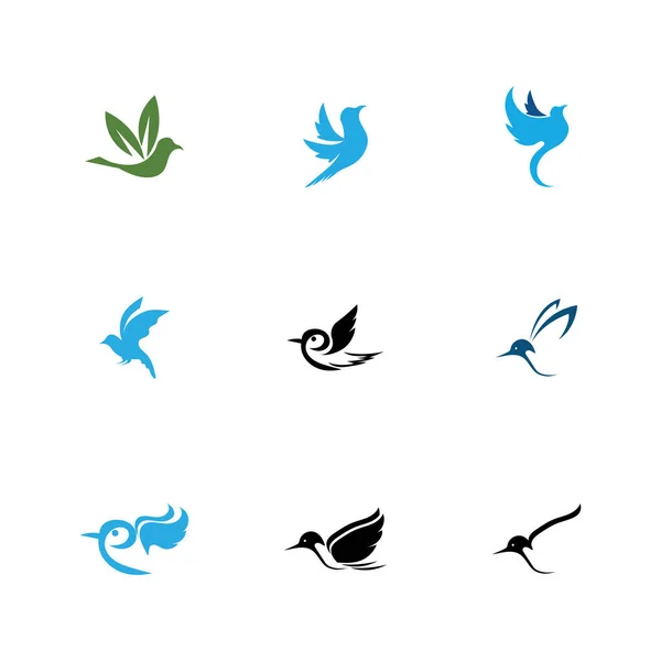 Vektorová Sada Loga Bird Designu Symbolů — Stockový vektor