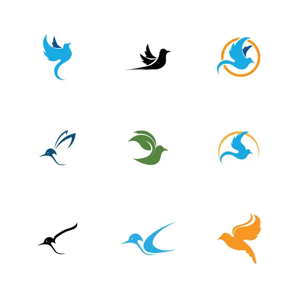 Jeu Vectoriel Logo Oiseau Images Symbole Illustration Design — Image vectorielle