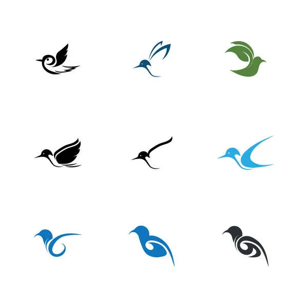 Vector Conjunto Logotipo Pájaro Símbolo Imágenes Ilustración Diseño — Archivo Imágenes Vectoriales