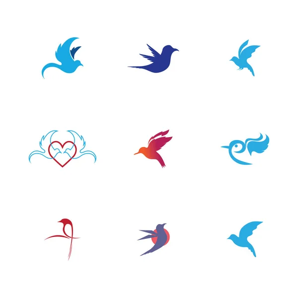Vektor Set Von Bird Logo Und Symbolbildern Illustration Design — Stockvektor