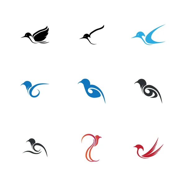 Vector Conjunto Logotipo Pájaro Símbolo Imágenes Ilustración Diseño — Archivo Imágenes Vectoriales