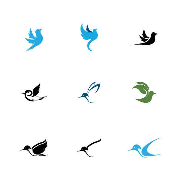 Vector Set Bird Logo Symbol Images Illustration Design — Stock Vector