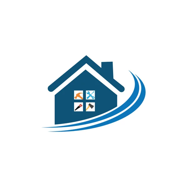Casa Riparazione Logo Immagini Illustrazione Design — Vettoriale Stock