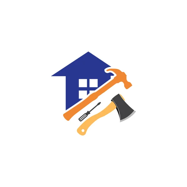 Huis Reparatie Logo Afbeeldingen Illustratie Ontwerp — Stockvector