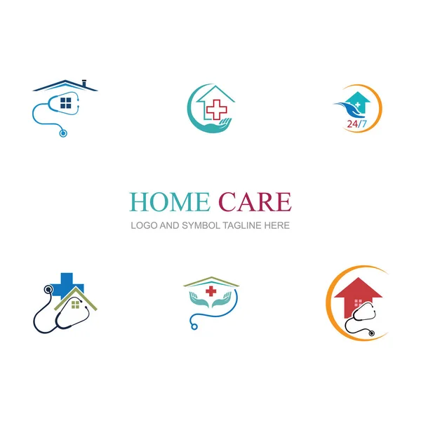 Set Von Home Care Logo Und Symbol Design Vorlage — Stockvektor