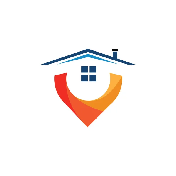 Ein Haus Standort Logo Wohnort Standort Pin House Logo — Stockvektor