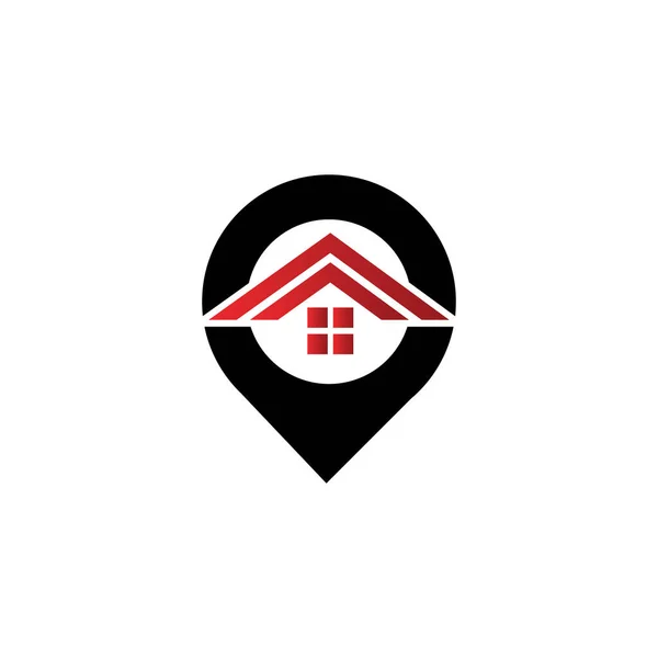 家の場所のロゴ 家の場所 ピンハウスのロゴ — ストックベクタ