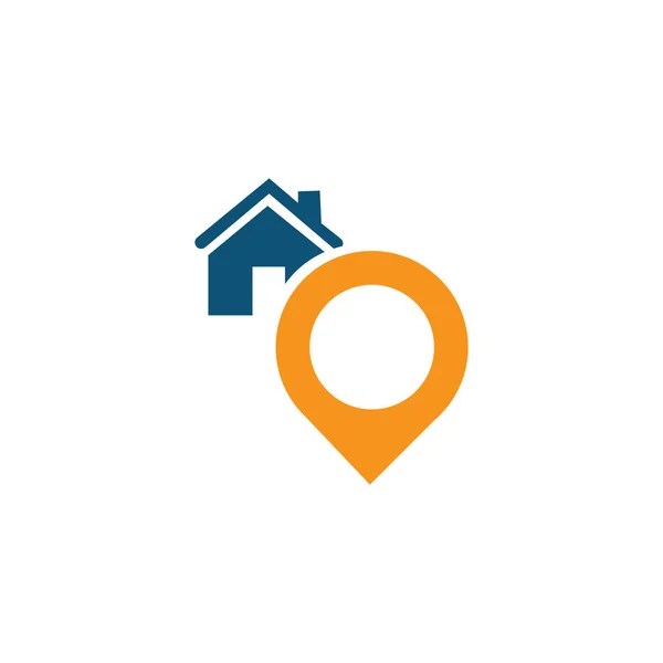 Logo Lokalizacji Domu Lokalizacja Domu Logo Domu Pin — Wektor stockowy