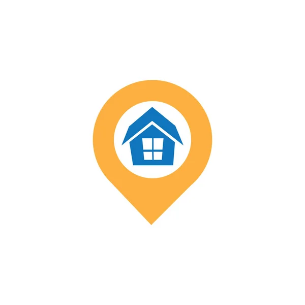 Ein Haus Standort Logo Wohnort Standort Pin House Logo — Stockvektor