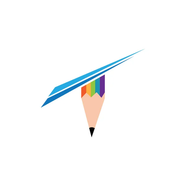 Lápis Logotipo Símbolo Imagens Ilustração Design — Vetor de Stock