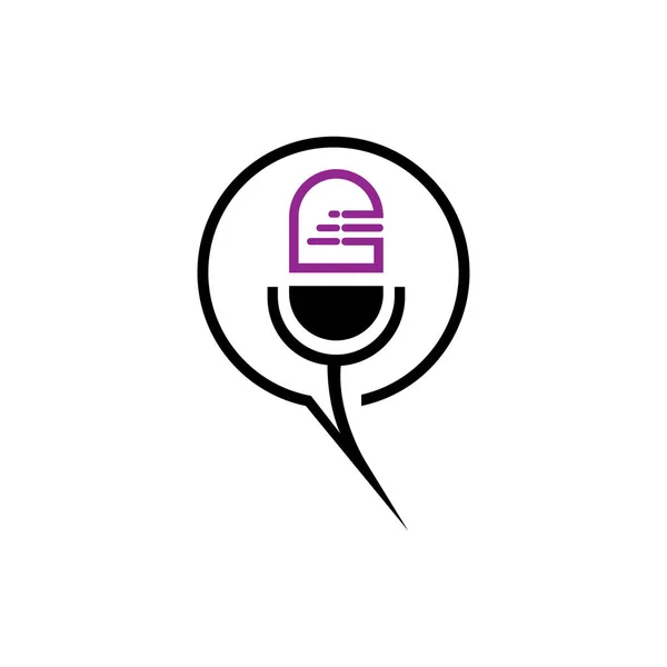 Podcast Logo Imágenes Ilustración Desig — Vector de stock
