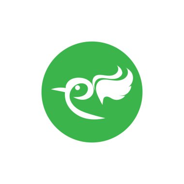 Basit kuş logosu ve sembol vektör çizimi tasarımı