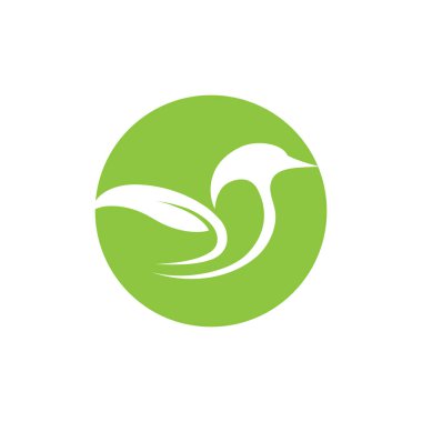 Basit kuş logosu ve sembol vektör çizimi tasarımı