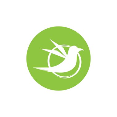 Basit kuş logosu ve sembol vektör çizimi tasarımı