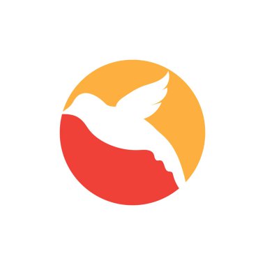 Basit kuş logosu ve sembol vektör çizimi tasarımı