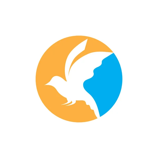 Простой Дизайн Логотипа Птицы Векторной Иллюстрации Символов — стоковый вектор