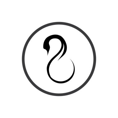 Klasik Swan logosu ve sembol vektör çizimi tasarımı 