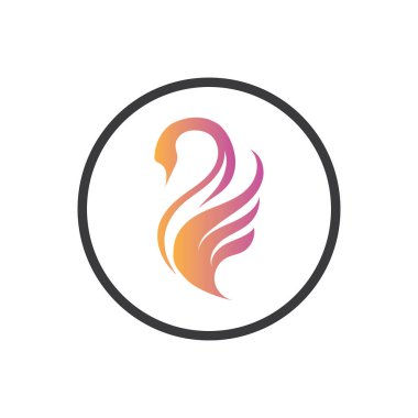 Klasik Swan logosu ve sembol vektör çizimi tasarımı 