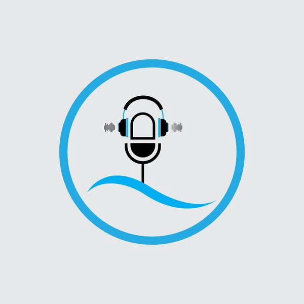Podcasts Ilustración Vectorial Plana Icono Diseño Del Logotipo — Vector de stock