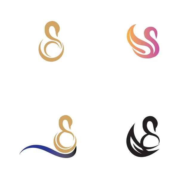 Logo Symbole Cygne Set Images Illustration Design — Image vectorielle