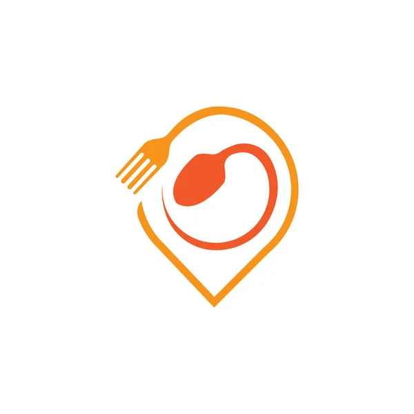 Food Point Logo Design Koncept Vektor Restaurace Logo Design Šablony — Stockový vektor