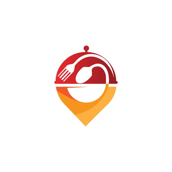 Food Point Logo Design Koncept Vektor Restaurace Logo Design Šablony — Stockový vektor