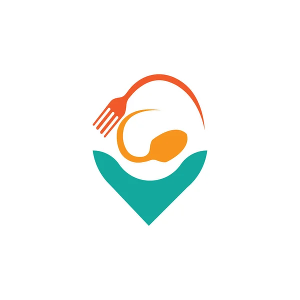 Логотип Food Point Проектирует Вектор Концепции Шаблон Логотипа Ресторана Иллюстрации — стоковый вектор