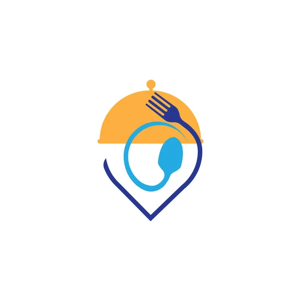 Логотип Food Point Проектирует Вектор Концепции Шаблон Логотипа Ресторана Иллюстрации — стоковый вектор