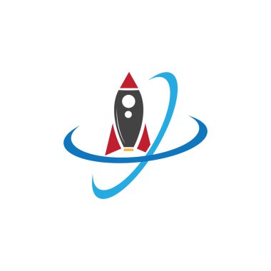Roket logosu tasarımı Stok Vektörü, roket logosu tasarımı çizimi