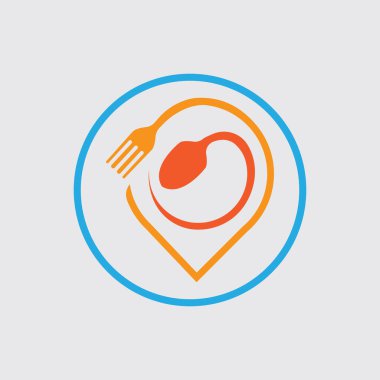 Food location logo images illustration design